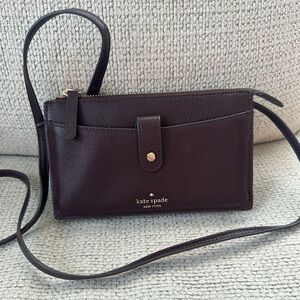Kate Spade burgundy Jackson small tab crossbody